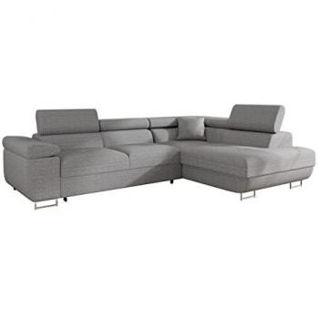 Sofá Rinconero Comfivo S100, Gris, Función de Descanso, Caja de Ropa de Cama, 274x203x70cm
