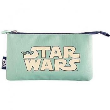 Estuche 3 comparimentos - Estuche Star Wars│Estuche The Mandalorian perfecto para la vuelta al cole - Estuche escolar- Estuche Baby Yoda - Producto con licencia oficial