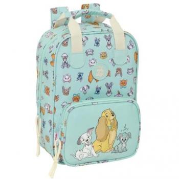 Mochila Infantil Adaptable a Carro con Asas, Diseño de Gatos y Perros, 20x28x8 cm