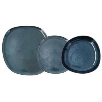 Vajilla Cerámica Irregular Azul 12 Piezas Apto Microondas - Bidasoa Ikonic para 4 Personas