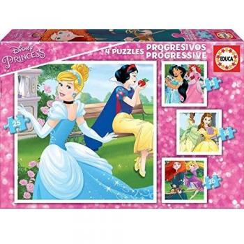 Educa - Princesas Disney Conjunto de Puzzles Progresivos, Multicolor