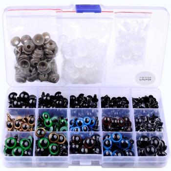 Fafada 248pcs 6-12mm DIY Vistoso Ojos de Seguridad Ojos de Plastic para Mu? Marioneta Felpa Animal