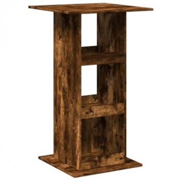 Mesa alta bar con almacenaje madera roble ahumado 60x60x102 cm