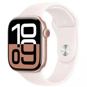 Apple Watch Series 10 GPS + Cellular 46mm Aluminium Roségold con Sportband Blassrosa M/L