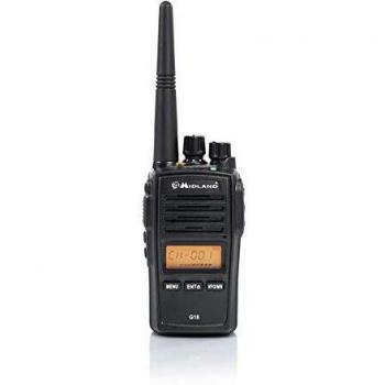 Midland G18 Walkie Talkie Receptor de Radio - 1 Transceptor Semiprofesional, Batería Recargable de Ión de Litio