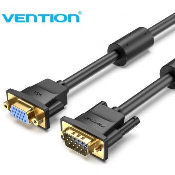 Cable VGA Extendido 1080P 15 Pines, Longitudes de 1M a 5M, Cable Blindado Trenzado para Monitor y Proyector, Color Negro