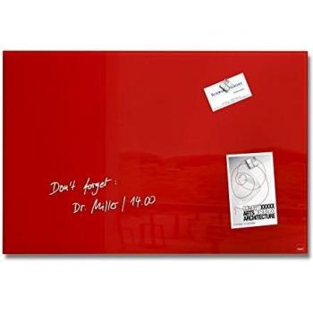 SIGEL GL122 Magnetic Glass Board / Magnetic Pinboard, 60 x 40 cm, red - Artverum