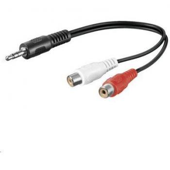 Microconnect 3.5mm a 2xRCA Cable de Audio 0.2m - Conector Macho de 3.5mm a 2xRCA Macho, Longitud de 0.2 Metros