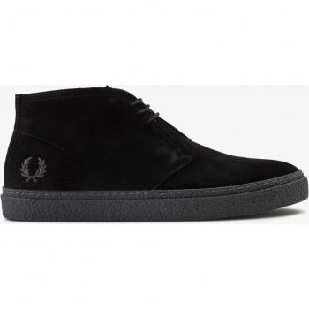Fred Perry Hawley Men's Black Leather Lace-Up Boots with Stitching