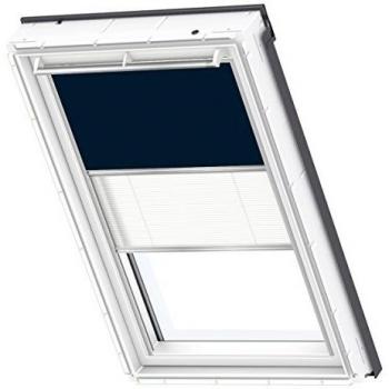VELUX Cortinas de oscurecimiento DÚO S06 / 606/4, Azul con guía Lateral Gris