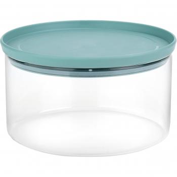 Brabantia - Jarra apilable, vidrio, tapa verde menta, 2 litros