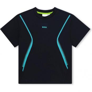 BOSS Kidswear - Camiseta de niño de manga corta con cuello redondo, modelo J50773
