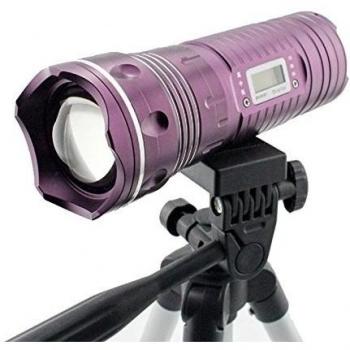 luz blanca de 6000 lúmenes Noche Profesional de Pesca de la linterna de luz azul de la lámpara de las luces de los pescados con cargador de batería del trípode