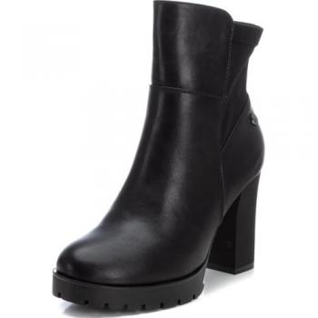 Botines Refresh para mujer con tacón alto y cremallera lateral, color negro, talla 36
