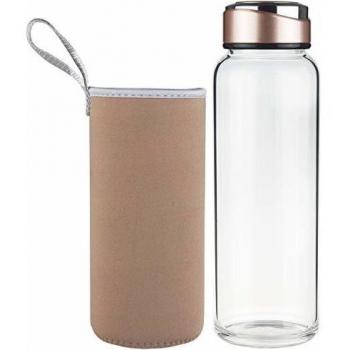 SHBRIFA Botella de Agua de Vidrio de Borosilicato 1000ml / 1500ml, Botella de Agua de Cristal con Funda de Neopreno y Tapa de Acero Inoxidable a Prueba de Fugas