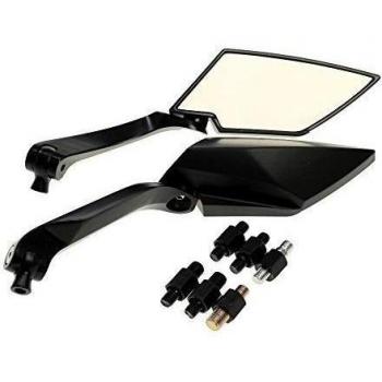 Citomerx - Juego de retrovisores para moto, 2 unidades, universal M8, para Aeon, AJP, Aprilia, Baotian, Beta, BMW, Triumph, Zündapp, Yamaha, Sym, Qingqi, Puch, Peugeot y Polaris, entre otros, color negro