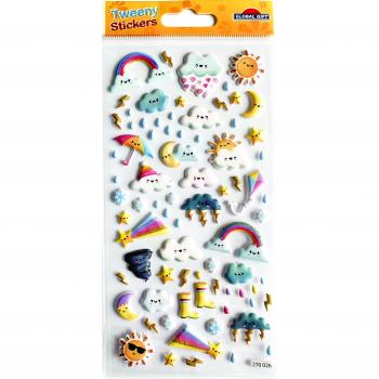 Pegatinas tweeny foamy clima lluvioso glitter multicolor