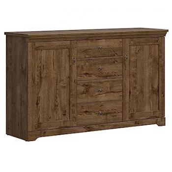 Aparador 2 puertas 4 cajones estratificado beige oscuro Noé Madera