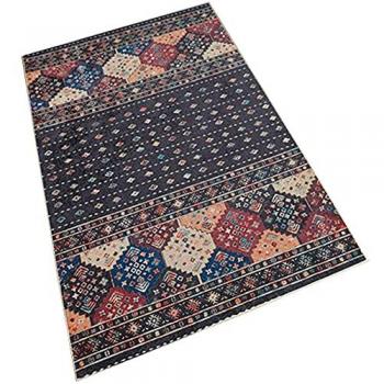 Alfombra de poliéster estampada 100 x 200cm modelo TheHighway tonos negros