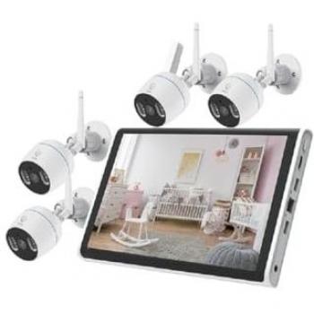 Kit de 4 Cámaras de Vigilancia Wifi IP66 con Pantalla NVR de 10.1 TV-6125HE 8+4