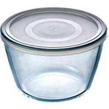 Pyrex Cook&Freeze Recipiente Redondo con Tapa, 12cm-0,6L, Vidrio borosilicato Extra Resistente, Apto para Horno