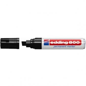 Rotulador Permanente Edding 800 Negro Punta Biselada Caja de 5 Unidades