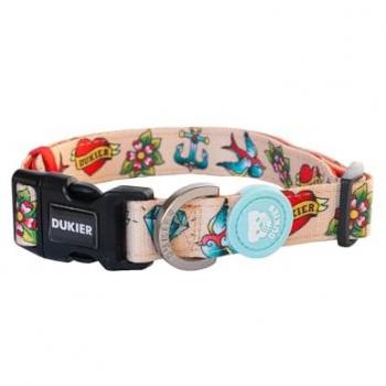 Collar para Perro DUKIER con Interior de Neopreno Suave, Ajustable y Diseño Tattoo