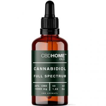 CBD HOME Aceite CBD 20% Full Spectrum - 50 ml - Bases ecológicas de Aceite de Coco y Cáñamo - Enriquecido con 20% CBD Espectro completo y Omega 3-6-9 -
