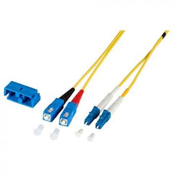 Cable de fibra óptica Duplex LC-SC 30m OS2 (9/125µm), LSOH, 2mm, amarillo
