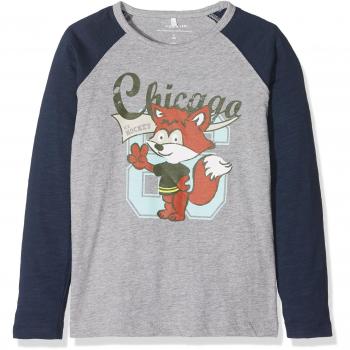 NAME IT Nitdifoxa Ls Top M Mini, Camisa Manga Larga para Niños, Gris