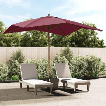 Sombrilla de jardín poste de madera 300x300x273 cm color arena, verde, antracita; sombrilla de jardín poste de madera rojo burdeos 300x300x273 cm; sombrilla de jardín poste de madera