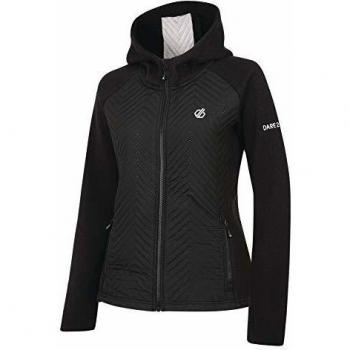 Dare 2b Glorious suéter de Punto para Mujer, con Cremallera, híbrido, Mujer, DWA396 82612L, Negro/Negro, 12