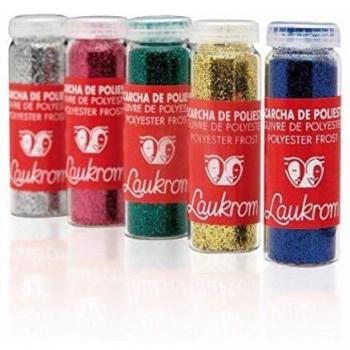 Laukrom Escarcha de Poliester, Color Plata - 8 gramos
