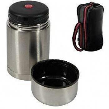 Portavivande Térmico de Acero Inoxidable con Capacidad de 750 ml y Funda Ilsa