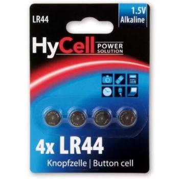 HYCELL 1516-0024 - Juego de Pila de botón alcalina 4X LR44 1,5V, V13GA, LR44/A76