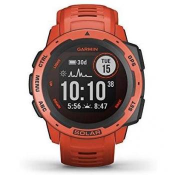 Garmin Instinct Solar, Reloj GPS resistente con carga solar - Rojo