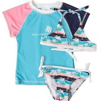 SnapperRock 1427/8 - Ropa de natación con protección solar para niña, color azul, talla UK: 7 - 8 años