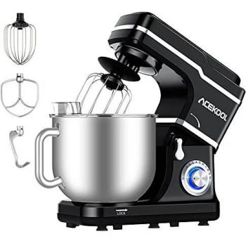 Batidora Amasadora Repostería Profesional 7L Acekool MC1 con 10 Velocidades 1400W Robot Cocina Orbital Multifuncional con Amasador Batidor Varillas Clase de Eficiencia Energética A+++