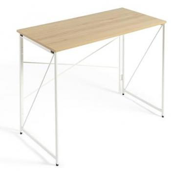 Escritorio de Ordenador Plegable Moderno Practic con Estructura Metálica 100 x 50 cm taupe