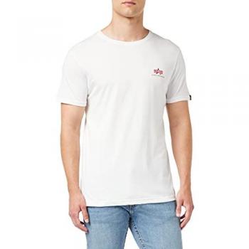 Camiseta Alpha Industries Backprint - Blanco y Rojo - Talla S