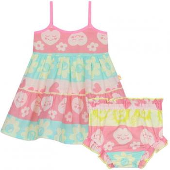 Conjunto de bebé niña Billieblush de vestido y bloomer 100% algodón