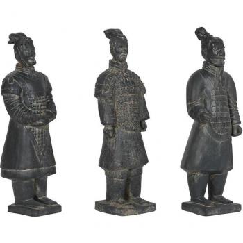 Figura Decorativa Home ESPRIT Guerrero Gris 18,5 x 16,5 x 57 cm (3 Unidades)