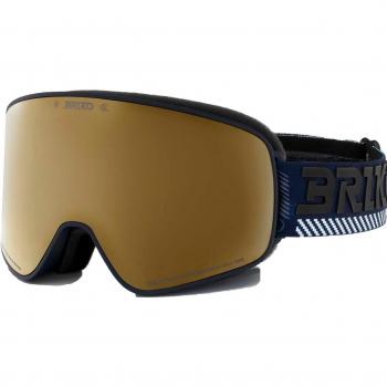 Máscara de Esquí Briko Chino Sharp Lite Azul Marino con Lente Espejada Dorada Unisex