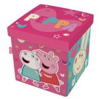 Caja de almacenaje puf rígida Peppa Pig