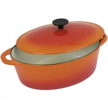 Crealys 501600 - Cocotte ovalada de hierro fundido, 4 l
