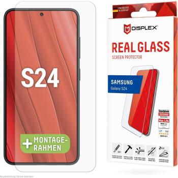 Protector de Pantalla Displex Real Glass para Samsung Galaxy S24 - 10H, Resistente a Rayones y Golpes, Instalación en Seco, Transparente