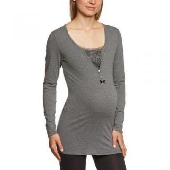 Noppies - Pijama premamá de manga larga para mujer, talla 44, color antracita 004