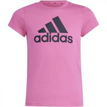 Camiseta adidas essentials big logo algodón niña rosa