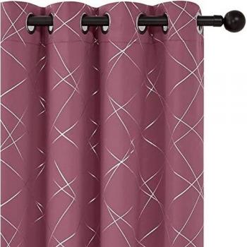 Amazon Brand - Umi Cortinas Opacas de Salon Dormitorio Aislantes Termicas con Ollaos 2 Piezas 140x175cm Púrpura