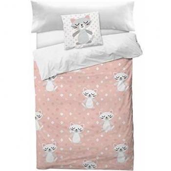NORKIDS Funda nórdica Nordic Cat Pink Cama 90